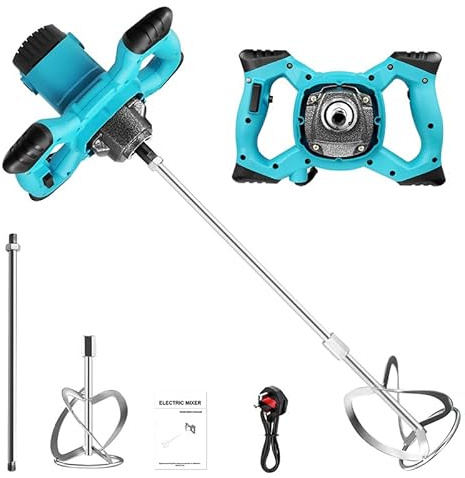 Concrete Cement Mixer, Portable Handheld Electric Paddle Mixer 3500W, 6 Adjustable Speeds, M14 Mixing Rod, 120mm Stirrer, Paint Mortar Mixer for Mixing Fodder, Plaster, Cement, Concrete, Paint