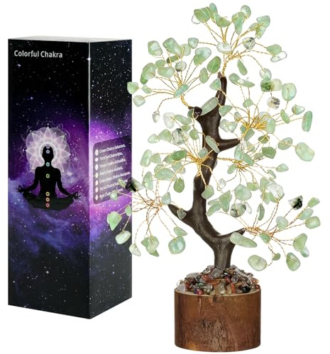 Vicloon Arbre en Cristal Vert, Naturelle Arbre, Arbre de Vie, Pierres Thérapeutiques Cristal Arbre, Feng Shui Tree, Représente l'introspection, La Prospérité, Le Calme et l'équilibre, Home Decor