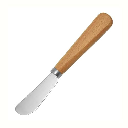 AXHOME 2PCS Beech Wood & 430 Stainless Steel Butter Knife Set –Butter Knives Ergonomic Butter Knife Spreader, Versatile Cheese Knife & Cake Knife, Ideal Butter Spreader for Toast, and Afternoon Tea