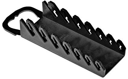 Ernst Manufacturing 5073 Gripper Stubby Wrench Organizer - Ergonomic Design, Holds 3/8 to 3/4 Wrenches, Built for Stubby Wrenches, Portable 7 Tool Capacity, Black