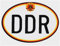 Aufkleber - DDR klein, mit Hammer und Zirkel, Oval
