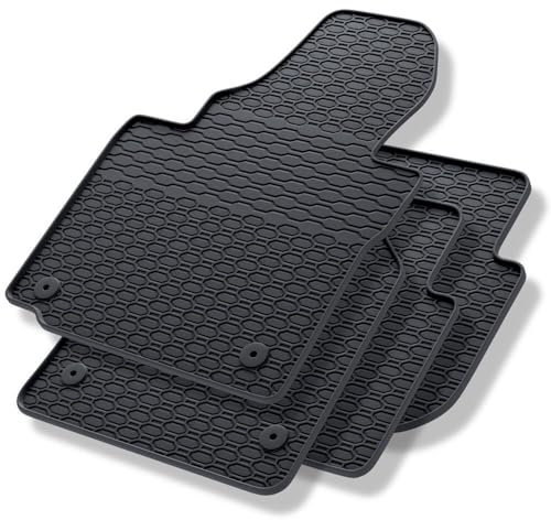 Mossa - Gummifußmatten Auto kompatibel mit VW Volkswagen Touran MPV (2010-2015) schwarz Gummimatten Gummi Fußmatten