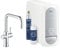 GROHE Blue Home- Starter Kit (U- Auslauf, 3 gefilterte und gekühlte Wasserarten, für GROHE Blue Filter S-Size, Filterkopf mit flexibler Wasserhärteeinstellung), chrom, 31456001
