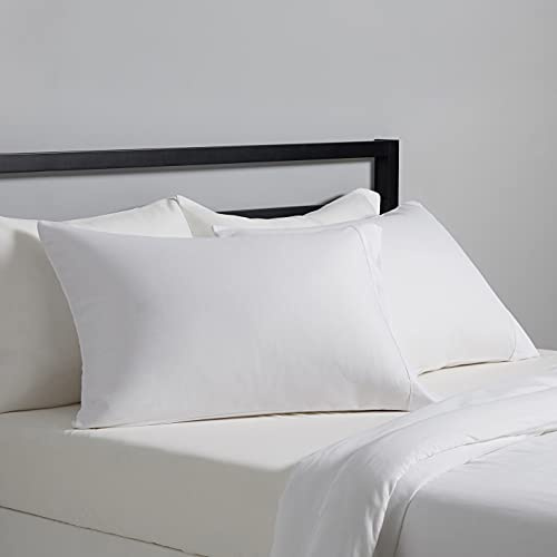 Amazon Basics Lightweight Super Soft Easy Care Microfiber Pillowcases, Standard size, 30 L x 20 W, Set of 2, Bright White, Pillows Not Included