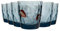 Bormioli Rocco Diamond Dimpled Glass Drinking Tumblers - Ocean Blue - 300ml - Pack of 6
