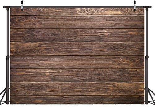LYWYGG 7x5ft Thin Vinyl Brown Wood Backdrop for Photographers Retro Wood Wall Background Cotton Cloth Seamless for Party Photography Studio Props CP-19-0705