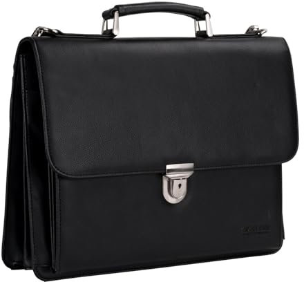 Leonhard Heyden Hannover Briefcase 2 Compartments Black