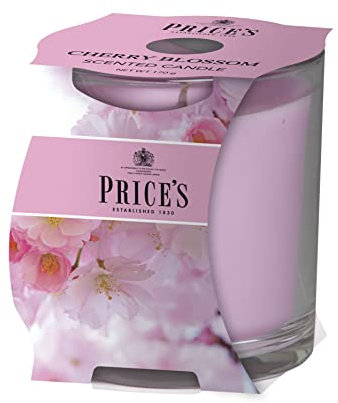 Price's - Bougie en pot en fleur de cerisier - Parfum délicat, fruité, floral - Parfum longue durée - Jusqu'à 45 heures de combustion