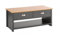 Home Source 2 Drawer Coffee Occasional Table, Oak Effect Top, Dark Grey, 100cm
