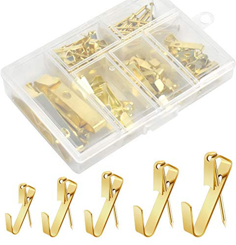 Skyzone 130 ganchos para cuadros, colgadores para cuadros con clavos, marco de trabajo pesado, ganchos para cuadros de metal, kit profesional para colgar cuadros para cuadros de oficina, reloj