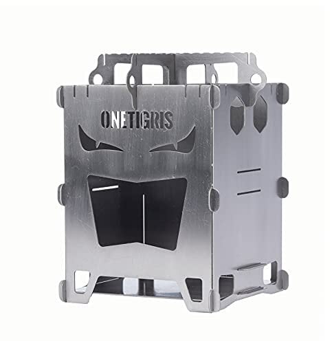 OneTigris ROCUBOID Titanium Wood Stove EVIL EYES Version, Weighs 400g