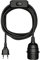 ledscom.de Câble textile LEKA, fiche, interrupteur, noir, 3 m, douille de lampe, 1x E27 max. 60W