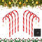 Surakey Festive LED Solar Lichterkette - 8 Stück Weihnachten Stern Beleuchtete Zuckerstangen Lichter Weihnachtsweg Marker, für Garten Dekoration, Gartenstecker Balkon Weihnachtsbeleuchtung Deko Außen