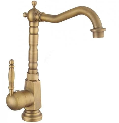 Rea BONA OLD GOLD RUBINETTO LAVABO ALTO Miscelatore da bagno in ottone monocomando rubinetto regolabile caldo e freddo (oro)
