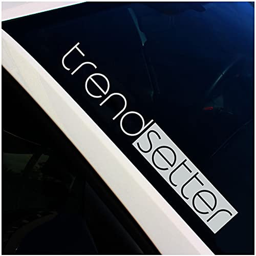 Finest Folia Frontscheibenaufkleber Schriftzug Trendsetter Aufkleber für Windschutzscheibe Heckscheibe Auto Fahrzeug Dekor Sticker Frontscheibe FS96 (Mittelgrau, Außenklebend)