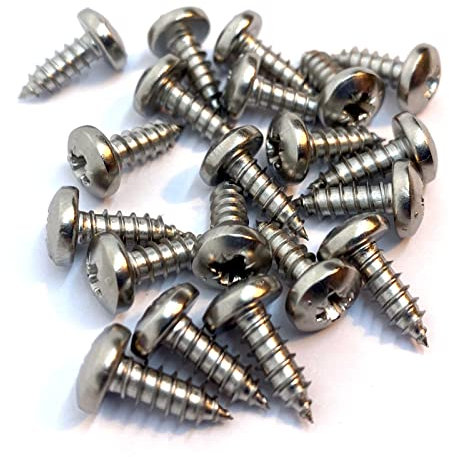 No.10 x 1/2 (4.8mm x 12mm) Pozi Pan Self-Tapping Screw DIN7981 - A4 (316) Stainless Steel (Pack of 20)