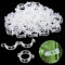 ZDZBLX 100 Pcs Plant Clips & Supports for Garden Trellis, Tomato Plant Support, Transparent Plastic, Round Shape, Fashion Style