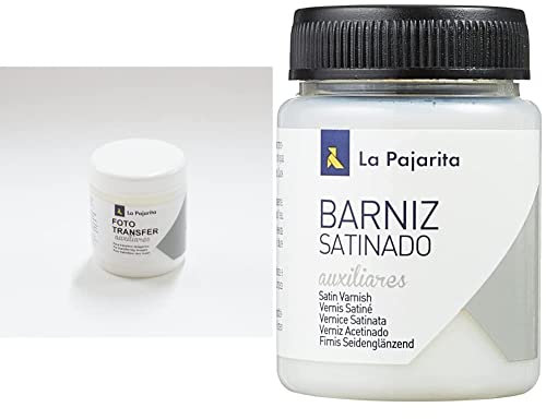 Foto Transfer 250ML La Pajarita & Bote de Barniz Acabado Satinado 75ML Efecto Satinado
