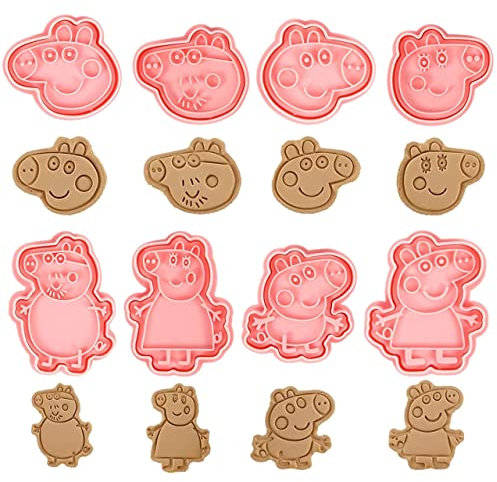 Keksausstecher Kinder, 8 Stück 3D Plätzchenausstecher, Keks Ausstechform Set, Ausstecher Kunststoff, 3D Ausstecher Set, Cookie Cutter, für Keksteig, Fondant, Donut, Kuchendekoration (G)