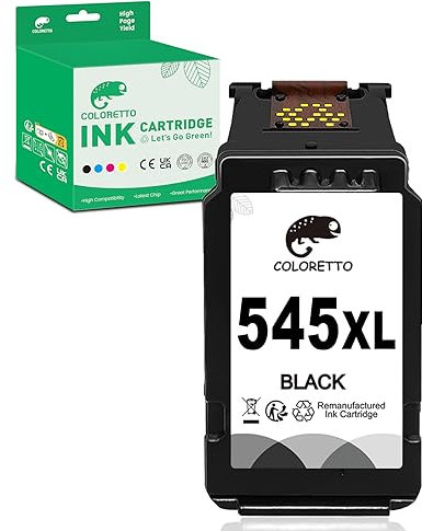COLORETTO PG-545XL Druckerpatrone für Canon 545 XL für MX490 MX495 TR4550 TR4551 TS3150 iP2800 iP2850 MG2450 MG2550 MG2550S MG2920 Wiederaufbereitet 545 Druckerpatrone (1 Schwarz)