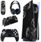 PlayVital Skin Stickers für ps5 Konsole Regular Edition,Vinyl-Skin Folie Stickers Aufkleber Schutzfolie für PS5 Konsole,Controller,Ladestation,Headset,Medienfernbedienung-Gears & Scratches