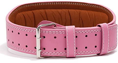 TOUGERJOY Leder Gewichtheben Gürtel für Frauen und Mädchen 10 cm Gepolsterter Lendenwirbelstützgürtel für Workout Training mit verstellbarer Schnalle