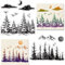 craspire Wald Klare Stempel Wald Sonne Mond Wolke Bäume Transparenter Silikonstempel Gummistempel Für Scrapbooking Geburtstag Fotoalbum Thanksgiving Kartenherstellung 4.3 x 6.3 x 0.1,(5) cm