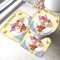 Badematte Set 3 Teilig 40x60 Cartoon-Fuchs Badematten 3D rutschfest Waschbar Badvorleger WC Vorleger Deckelbezug U-Förmige Badteppich Badezimmer Tiere Kawaii Badezimmerdekoratio