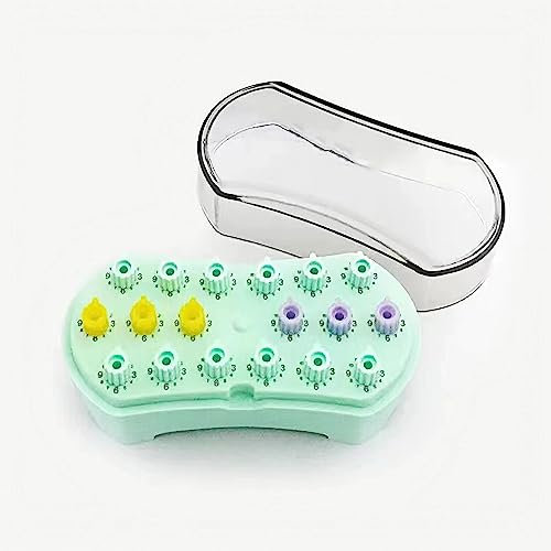 Windplusya Endo-Feilen-Halter-Spender, Endo-Feilen-Organizer Dental mit Zählung, autoklavierbarer Endo-Feilen-Halter, Endo-Feilen-Halter-Spender, endodontischer Bohrerständer, 18 Löcher.-Green