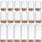 SUNNYCLUE Glasvitrinen, Glasvitrinen, Glasvitrine mit Holzsockel, 3,6 cm, 4,5 cm, 7,2 cm, kleine Glasflaschen, dekorative Gläser für Blumenaufbewahrung, Muscheln, Partyzubehör, Heimdekoration, 12