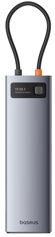 Hub 11in1 Baseus StarJoy Metal Glam Series, USB-C to HDMI VGA 3 x USB 3.0 USB 2.0 USB-C PD RJ45 SD/TF 3,5mm