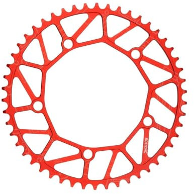 Kettenblatt Kettenblatt Kurbelgarnitur 130 BCD Hohl 46/48/50/52/54T/56T/58T Single Speed ​​Bahnrad Breites schmales Kettenblatt rund 130bcd Kettenblatt (Color : Sliver, Size : 58t)