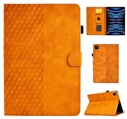 CASAFUNY Case for iPad Pro 12.9 2022 2021 2020 2018(6th/5th/4th/3rd Generation) Protective Tablet Case Multi-Angle Stand Cover with Auto Wake/Sleep Function for iPad Pro 12.9 inch, Orange