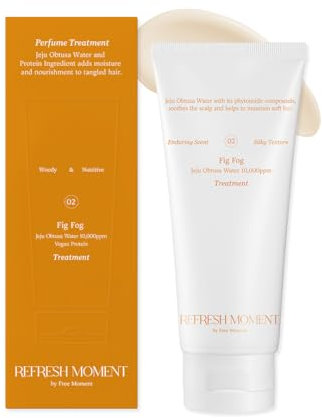 FREEMOMENT - Tratamiento de perfume Refresh Moment 01 Jeju camellia & 02 Fig Fog - aroma profundo, suavizante del cabello, brillo, cabello brillante, tratamiento capilar vegano, tratamiento hidratante