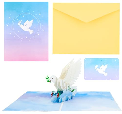 Xionghonglong 3D Kommunion Pop-up Einladungskarte, Kommunionkarte mit Umschlag, Christliche Karte, Kommunion & Konfirmation für Mädchen & Jungen