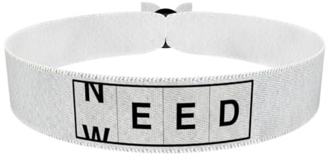 Need weed weiß Stoffarmband - Wasserfestes Satin Armband - Trippy Stoffarmband für Festivals - Unisex Armband - Geschenkidee für Kiffer - Trendy Accessoire für jeden Anlass