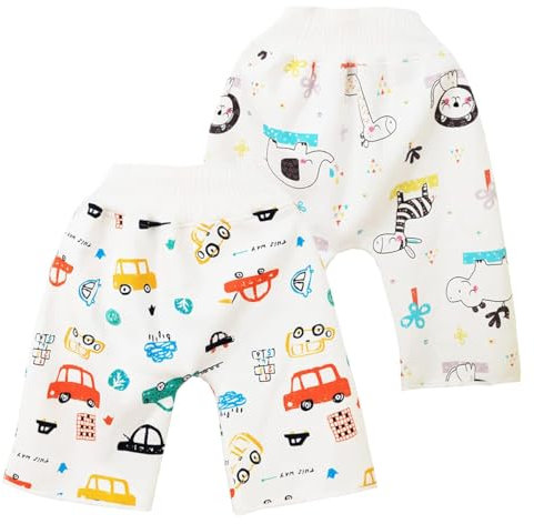 AOOPOO 2 Stück Baby Windelrock Sleepy Windelhose Töpfchen Trainingshose für Kinder Töpfchentraining Jungen Mädchen Baumwolle Hohe Taille Lernhose Trainerhosen Waschbare Kleinkind Windelhose 0-8 Jahre
