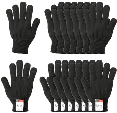 PATIKIL Cut Resistant Gloves, 8 Pair Level 5 Protection Anti Cutting Gloves Cut Proof Gloves for Kitchen Wood Carving Working, Extra Large, Black