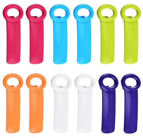 12 Piezas Abridor Botellas, Abrebotellas Manual Descapsulador Cerveza, Abre Botes Tarros Manual 6 Colores para Inicio Bares Fiesta