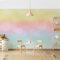 Bilderwelten Fototapete Kinderzimmer 320 x 480 cm Kinder Kindertapete Regenbogen Bunt Aquarell Vliestapete Tapete Wanddeko Ideen