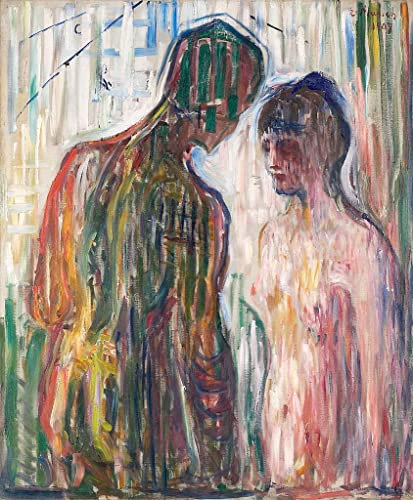 VsoxA Berühmte Gemälde Kunst Poster Leinwand Retro Poster Amor und psyche von edvard munch Dekoration Wandbild für Schlafzimmer Home Decor 60x90cm