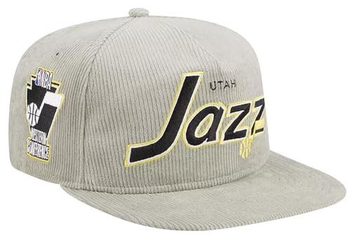 New Era Utah Jazz The Golfer Cord Snapback Cap Adjustable Hat Grey, GRAU, Einheitsgröße
