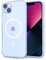 Svanove for iPhone 13 Mini Case Clear Compatible with Magsafe, Transparent Magnetic Magnet Mag Case, Cute Slim Thin Silicone Grip & Shockproof Camera Cover Drop Protection Bumper, Light Blue