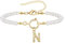 ZENGSING Women's Initial Perlenarmband Perlenkette Armband für Frauen Einstellbare A-Z Capital Initial Anhänger Charme Perlenarmband mit Initial Geschenke für Frauen (N)