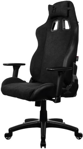 Arozzi Avanti Soft Fabric Durable Upholstery Ergonomic Office and Gaming Chair with High-Level Features Like 3D Armrests and a Pro Mechanism Along with Soft Neck & Lumbar Support Pillows - Pure Black