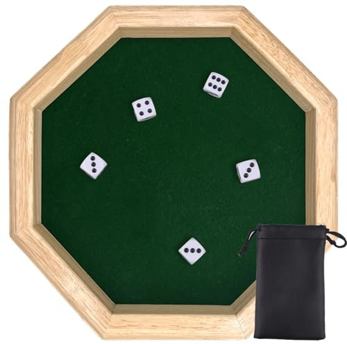 Würfelstrecke, 25,5 cm / 10,04 Zoll, Holztablett, Würfelstrecke, Würfelspur & Gürtel, geeignet für Brettspiele DND und RPG