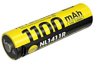 Nitecore NL1411R Batteria ricaricabile 14500 Li-Ion 1100mAh con porta USB-C
