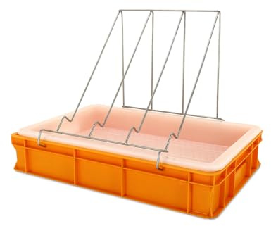 4Bee - W3233 Entdeckelungsgeschirr- mit Tropfsieb aus Kunststoff - Höhe - 10 cm - mit Sieb und Halter - 41x61x10 cm - Ideal für Kleine Imkereien - 2 Jahre Garantie