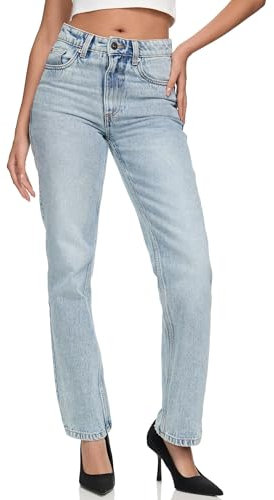 REPUBLIX Damen Mid Waist Loose-fit Denim Jeans Basic RJ-1002 Hellblau 40