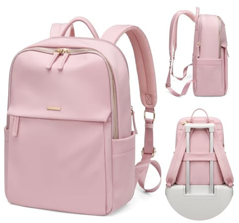 GOLF SUPAGS Frauen Rucksack Casual Daypack für Arbeit Reisen Hochschulen Rucksack Geldbörse Fits 14 Zoll Notebook(Rosa)